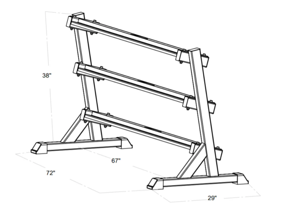 3 Tiers Dumbbell Rack