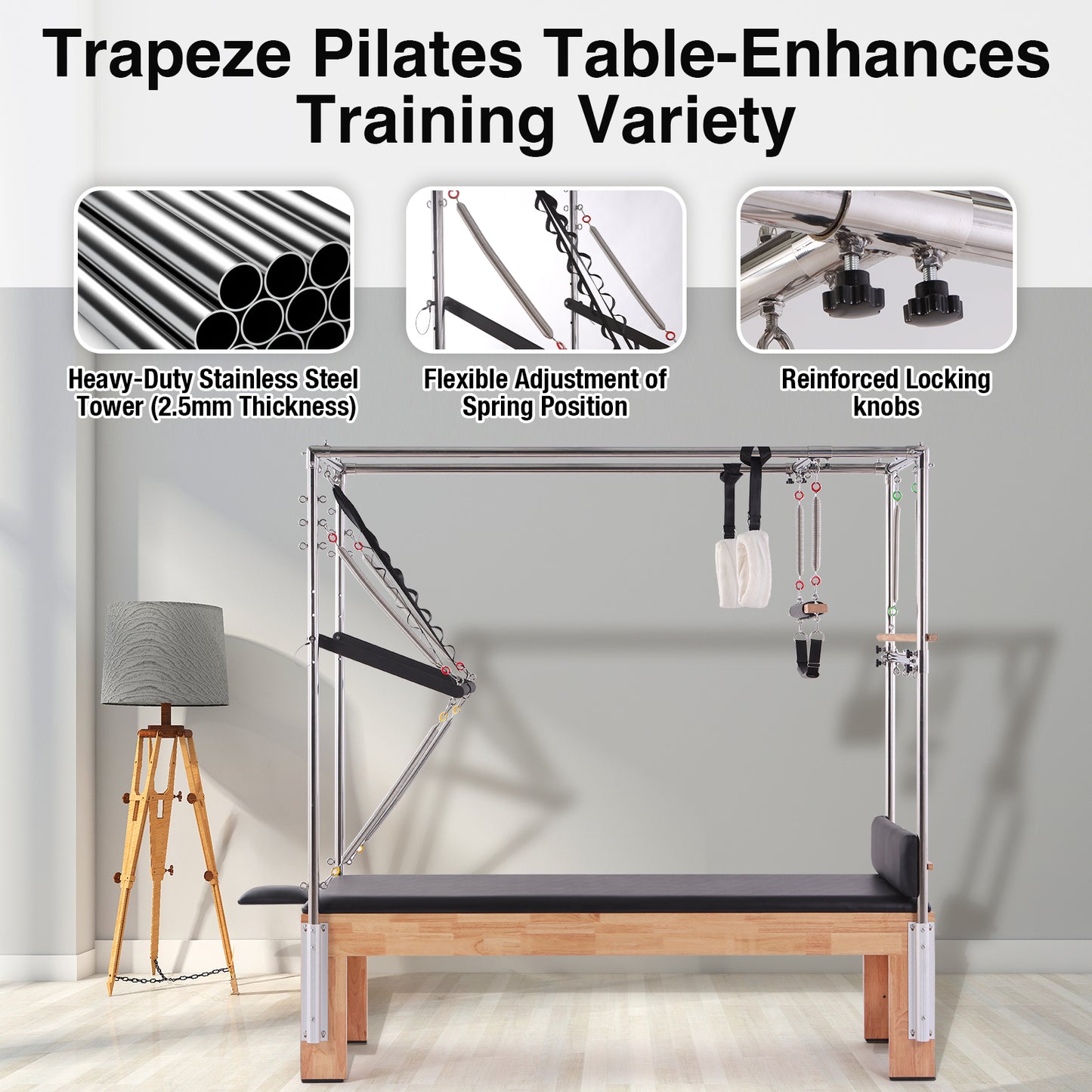 Pilates Table Cadillac (Gray Color Leather)