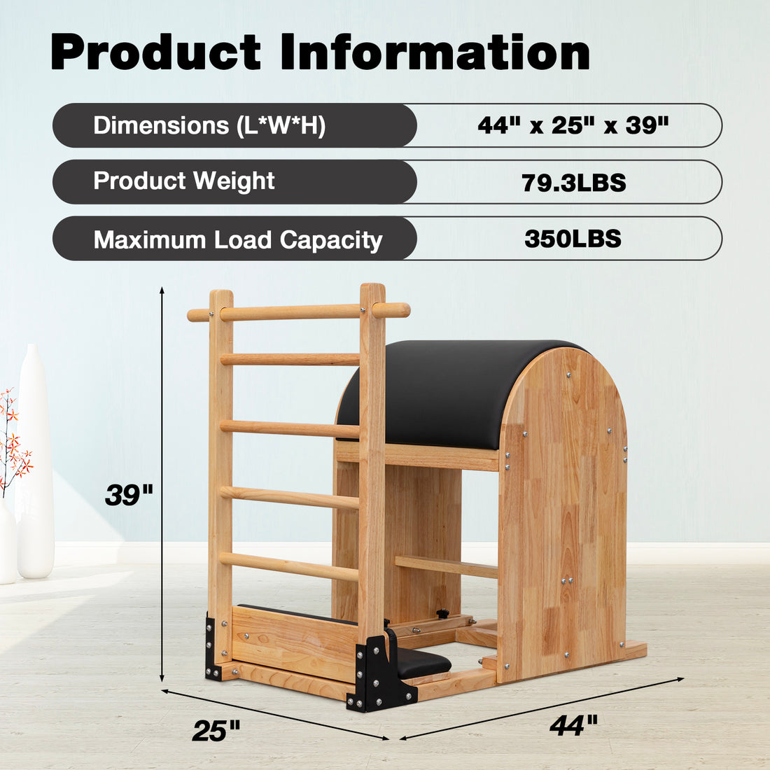 Pilates Ladder Barrel (Gray Color Leather)