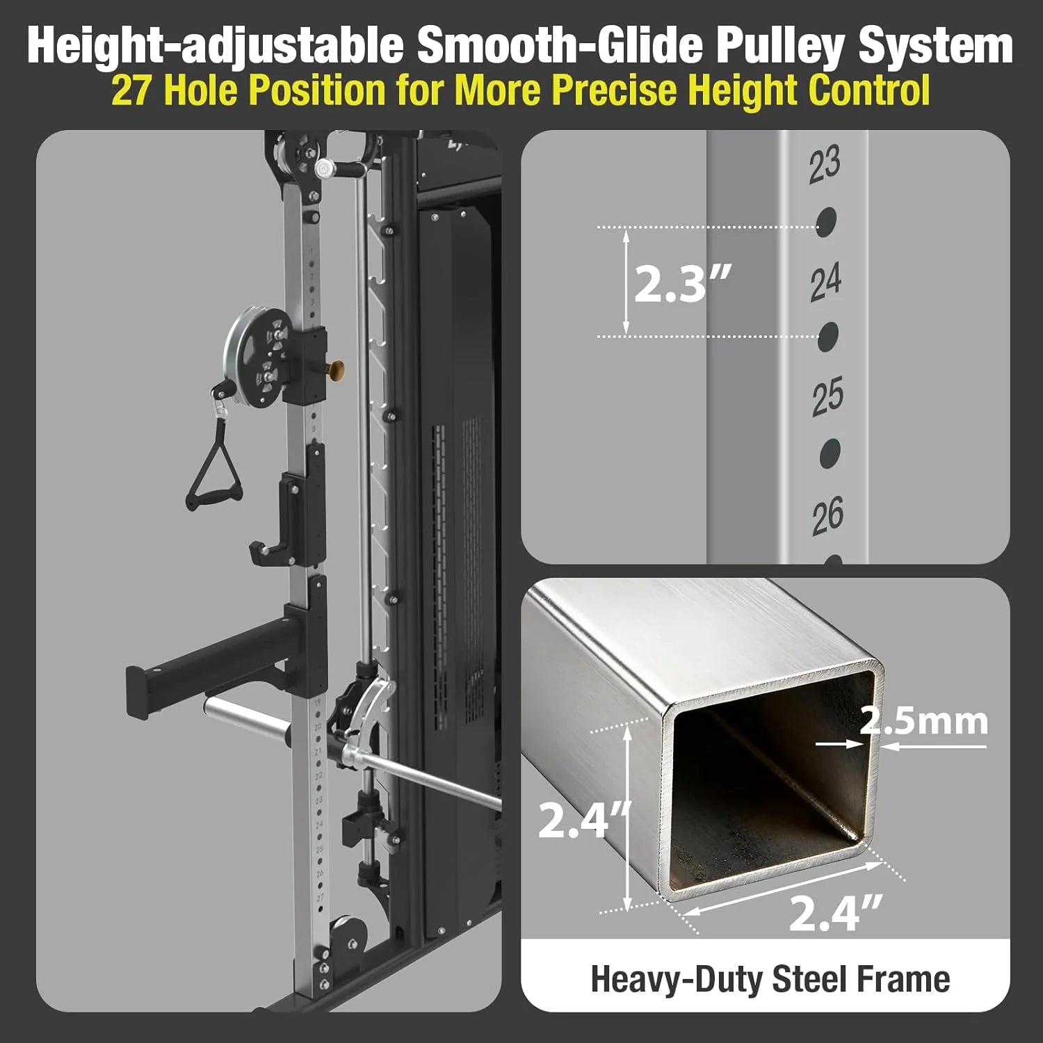 Lyan Hans Commercial Half Rack Smith Functional Trainer Combo