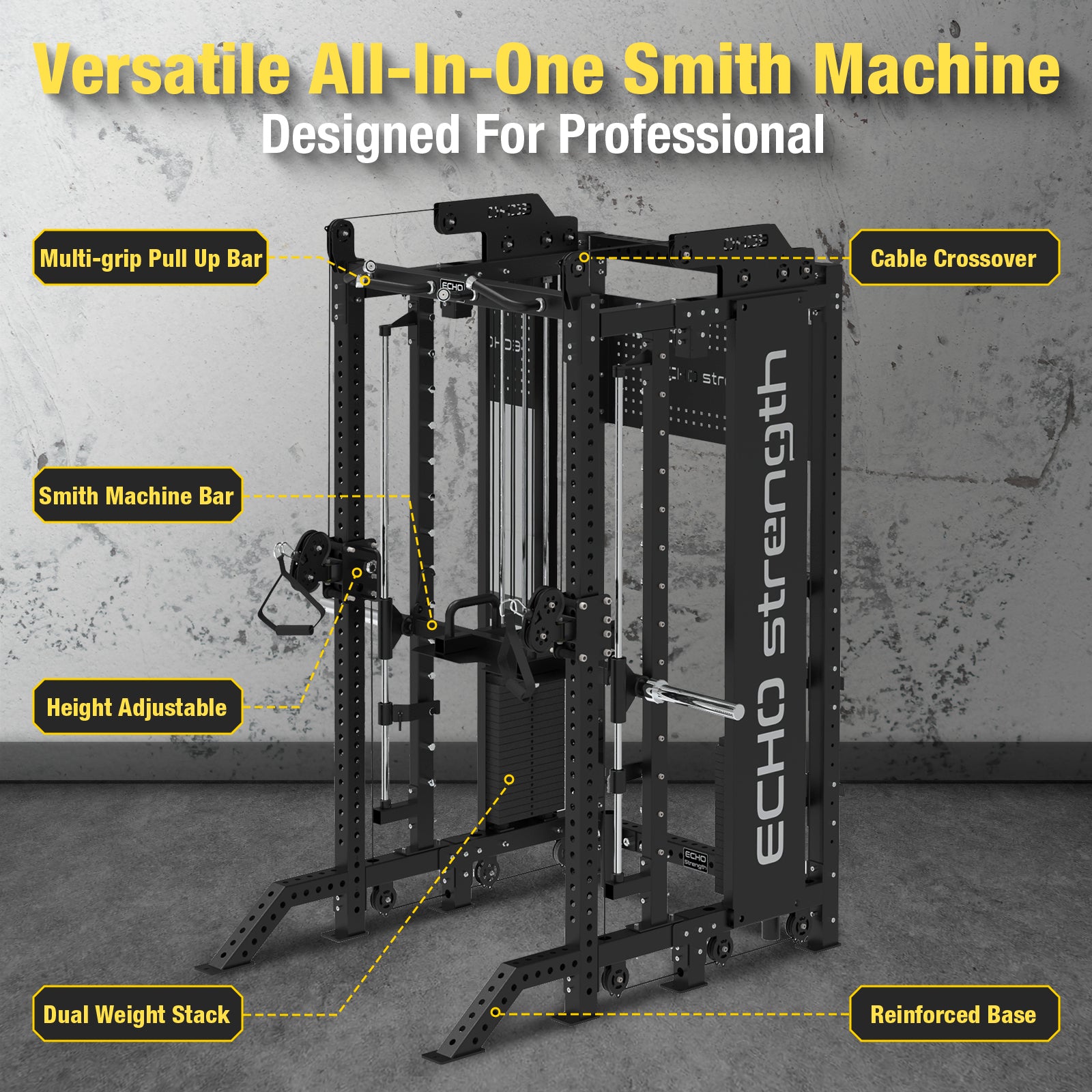 Half Rack Functional Trainer Smith Machine Combo