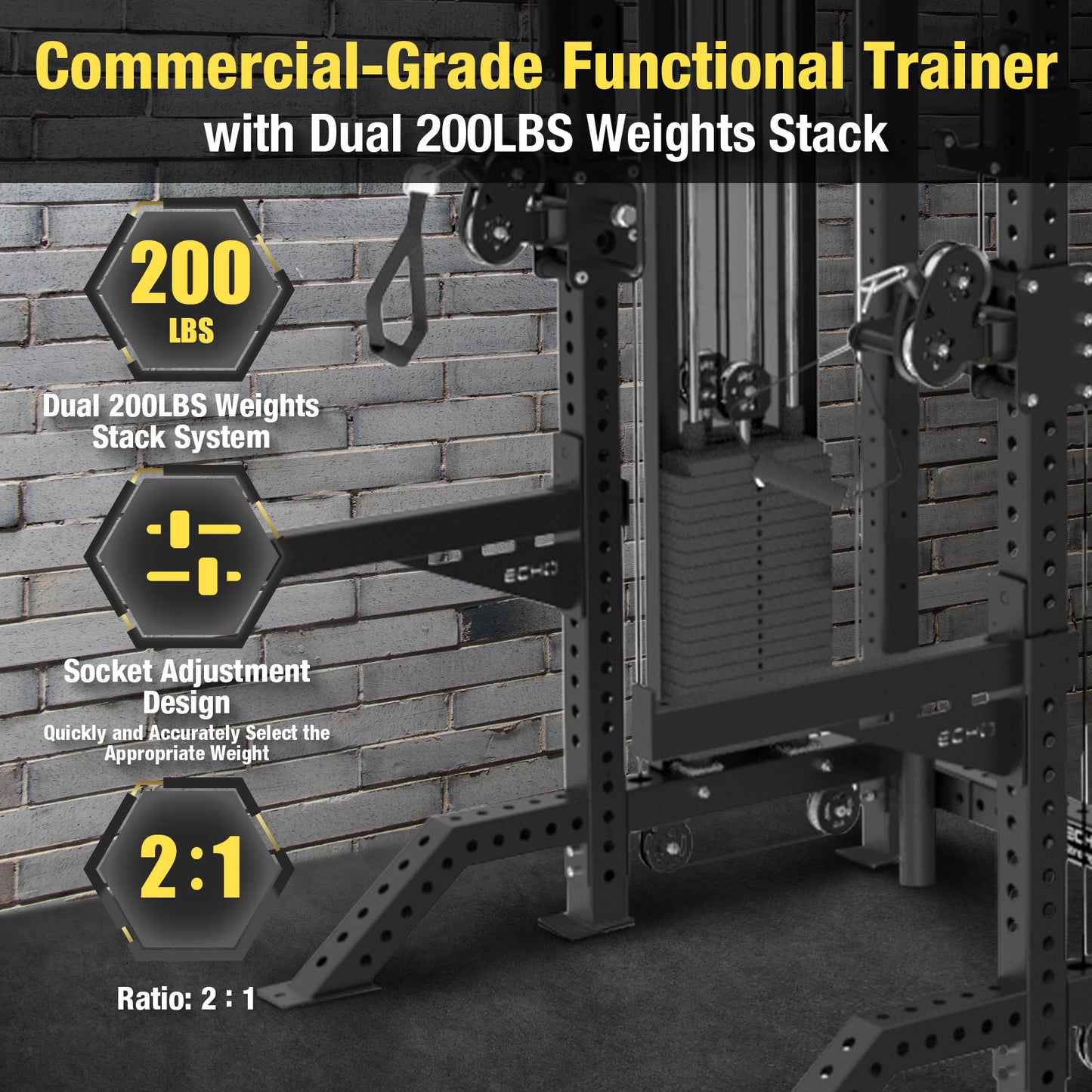 Half Rack Functional Trainer Combo