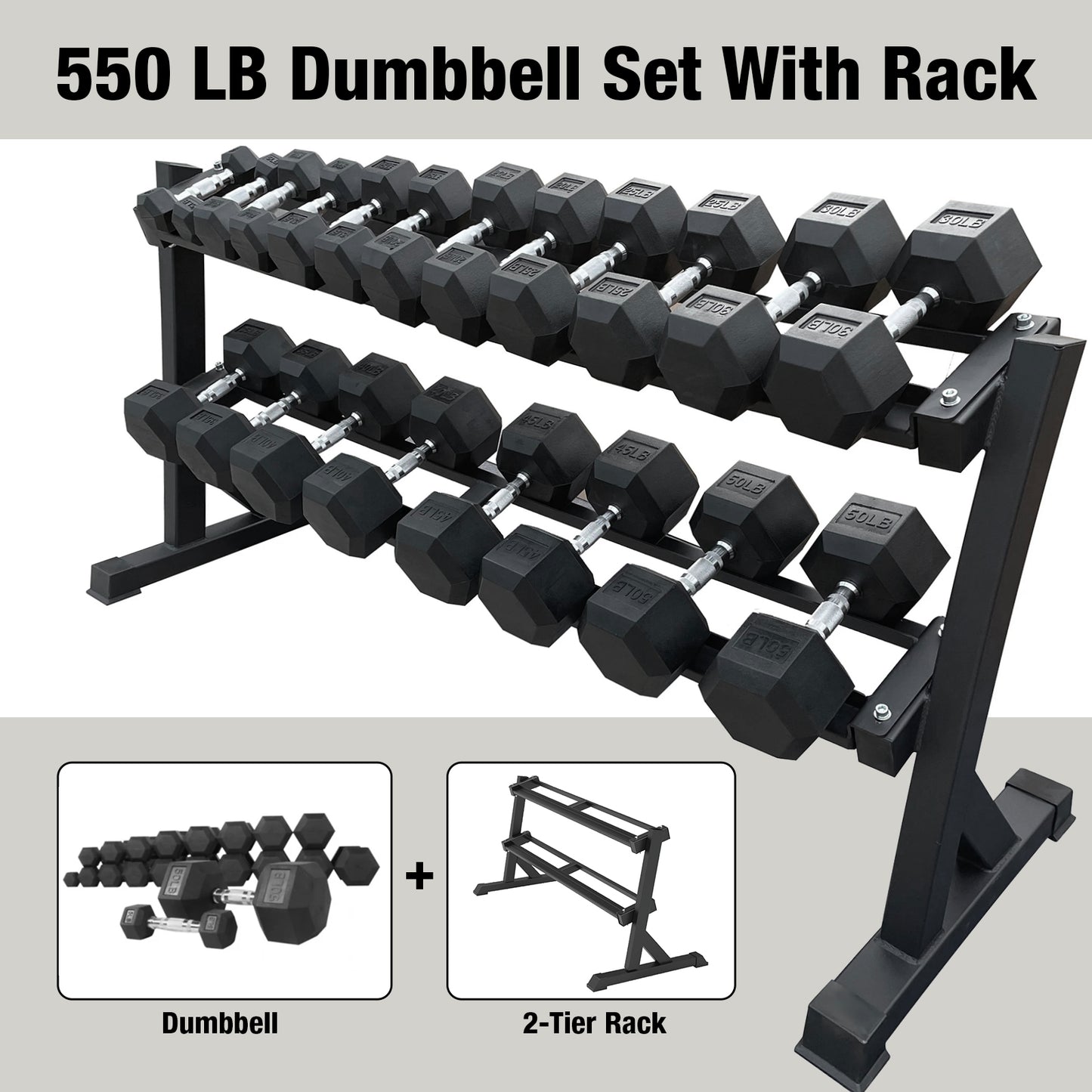 Rubber Hex Dumbbells Sets