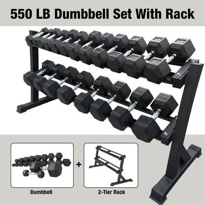 Rubber Hex Dumbbells Sets